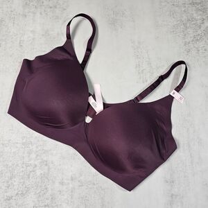 Victoria Secret The T-Shirt Push Up Wireless Comfort Bra, Winter Wine, Size XL